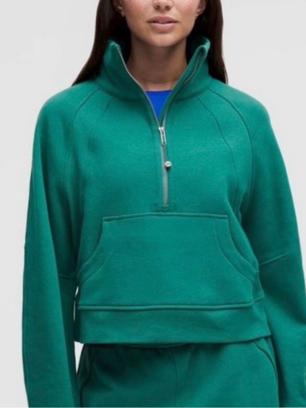 NWT! Lululemon Teal Lagoon Scuba Funnel Neck Half-Zip Pullover Sweatshirt